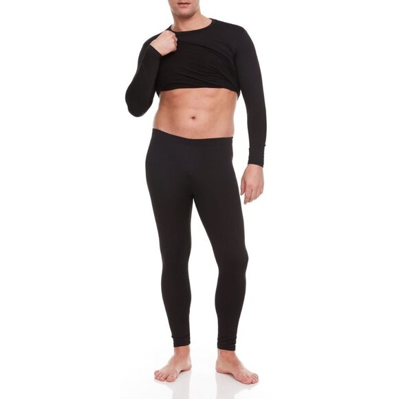 Men Thermals Black Microfiber Fleece Long Johns Winter BaseLayer Underwear M-2XL - Picture 5 of 5